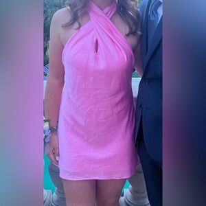 Show me your mumu Pink Halter Mini Dress